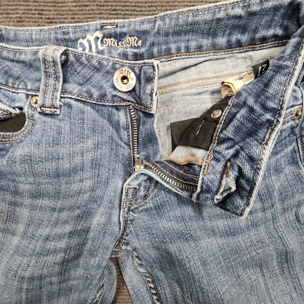 Miss Me Bootcut Jeans Women 27 Blue Embellished Pocket JP4556B Y2K